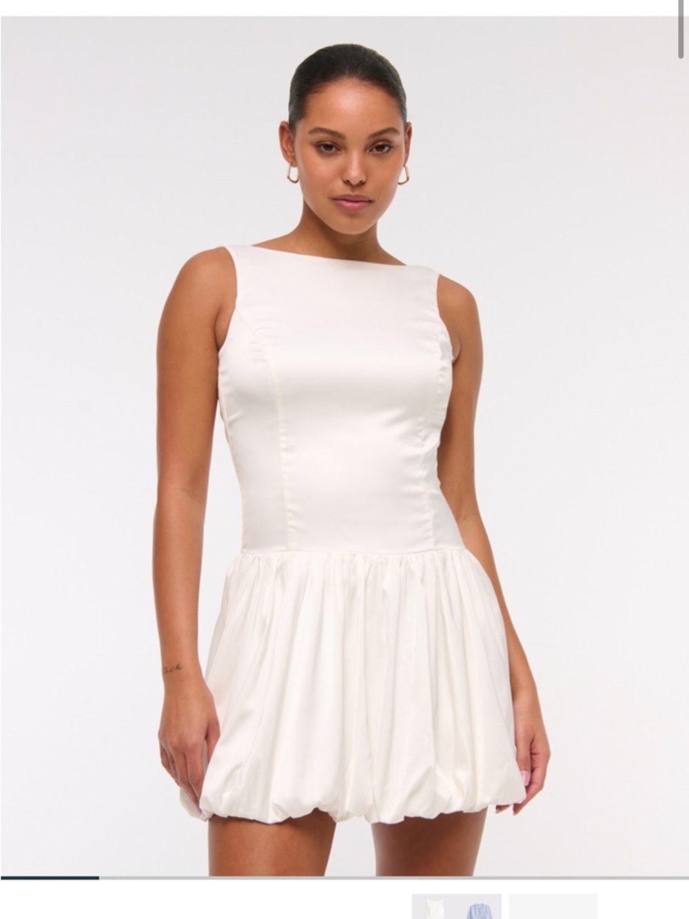 NWT Abercrombie & Fitch High-Neck Bubble Hem Mini Dress